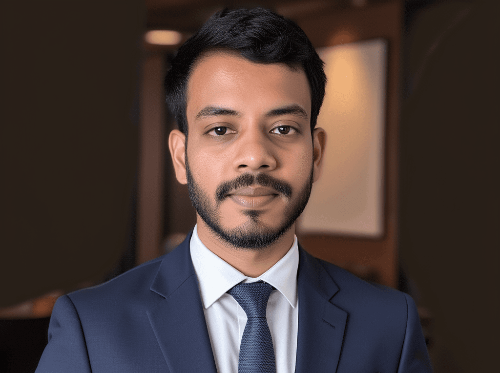 Enhanced professional headshot after AI editing